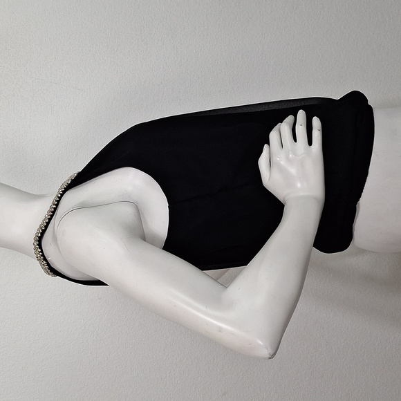 Express Black Dressy Preppy Beaded Neckline Dark Academia Blouse Size S - Picture 4 of 13